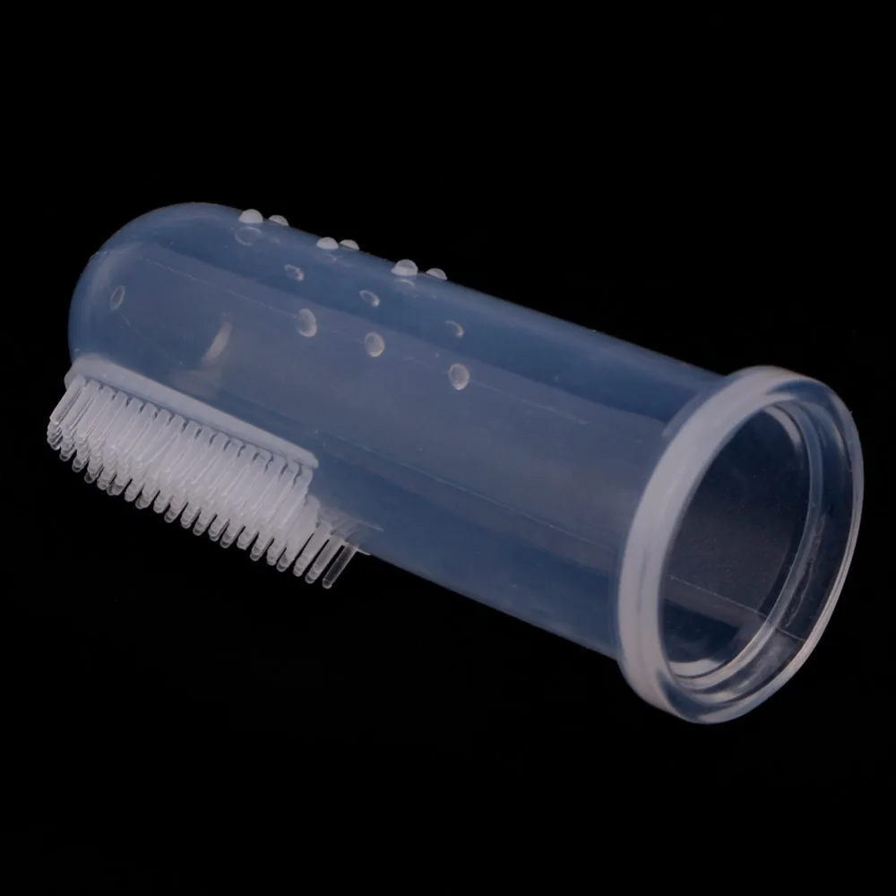 New Kids Infant Soft Silicone Finger Toothbrush Teeth Rubber Massager Brush Box