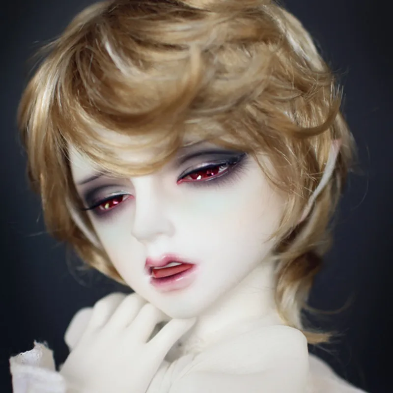 

6"-7" BJD imitation mohair wig short curly brown hair flair Golden curls multi color wigs
