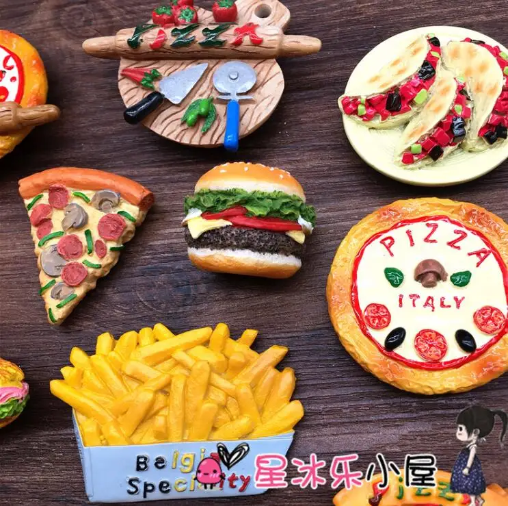 Пицца, фри, гамбургеры магниты на холодильник магниты домашний декор