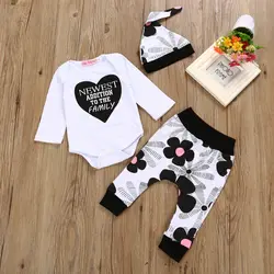 Новинка 2019 года, комплект одежды из 3 предметов для маленьких мальчиков, хлопковый комбинезон с длинными рукавами и принтом «любовь» + штаны