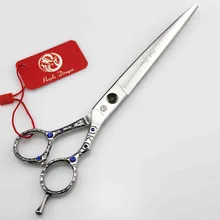 630#8 ''22 см бренд фиолетовый дракон высшего класса Парикмахерские ножницы JP 440C Диаманте для кошек, собак и домашних животных ножницы для стрижки животных