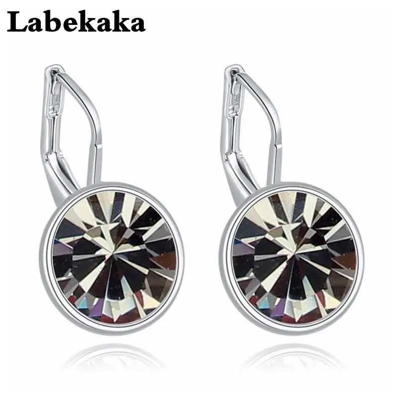 

Labekaka 100% Original embellished with Crystal from Swarovski Bella Mini Piercing Earrings Fashion Party Jewelry Women Gift