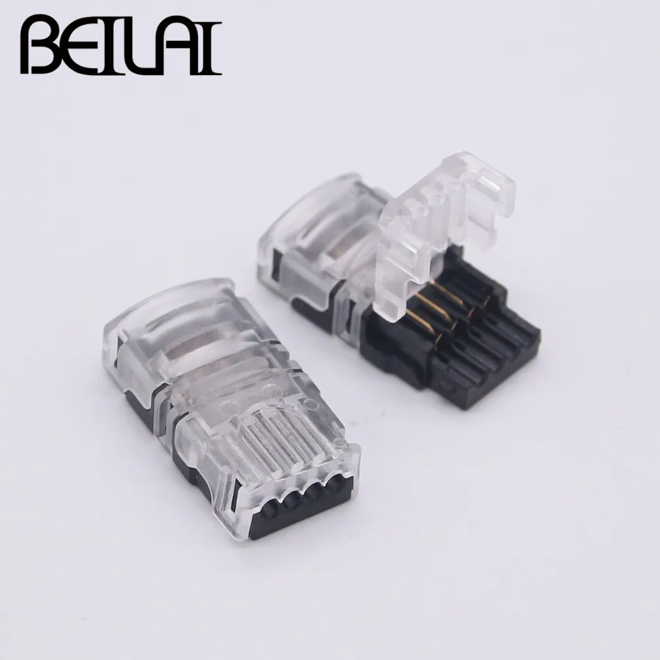 BEILAI 5 шт. 4pin 10 мм RGB провод разъема светодиода Разъем сварка для SMD 5050 водонепроницаемый RGB светодиодные ленты светильник