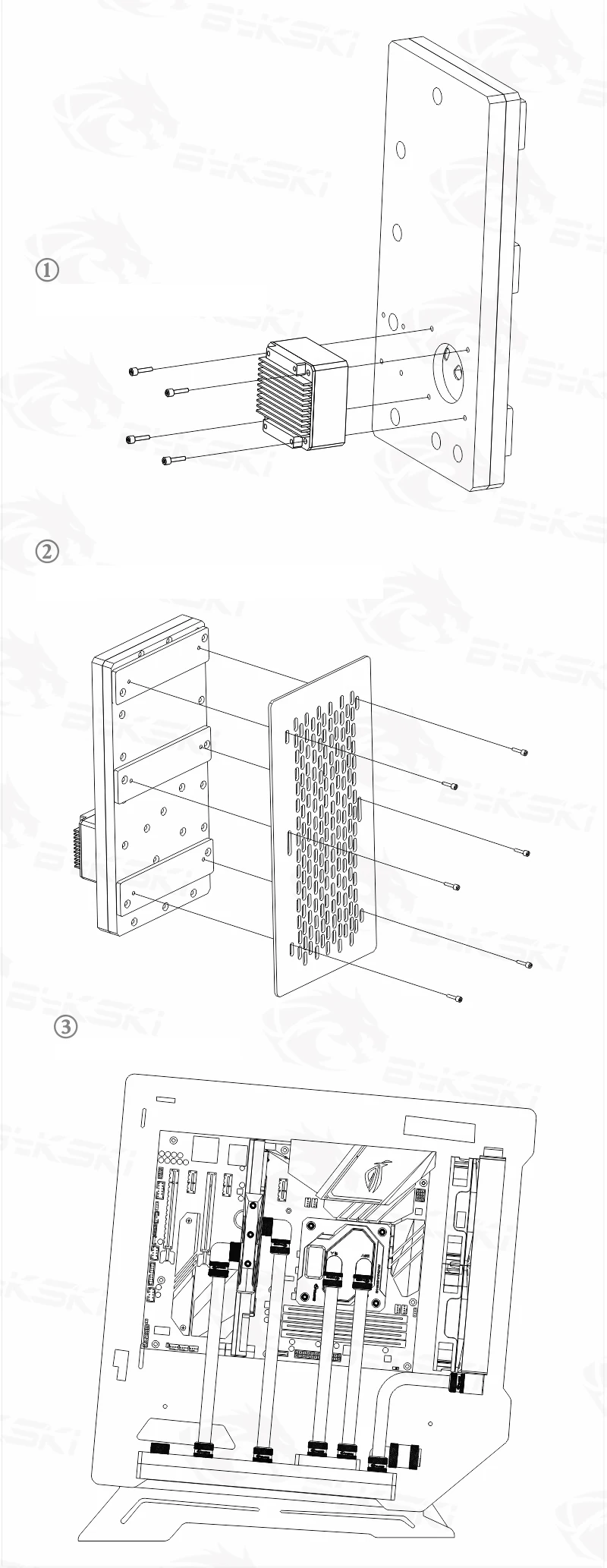 BYKSKI акриловые водного решение подходит Пума авульсия, 12 v 4pin цветная(RGB), 5 V 3PIN полосы пропускания света, резервуар для воды RGV-CG-AVULSION