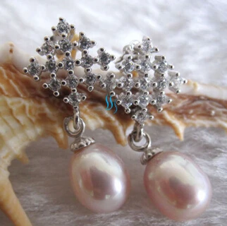

hj 00472 Light Lavender Drop Freshwater Pearl Earrings Dangle Earrings