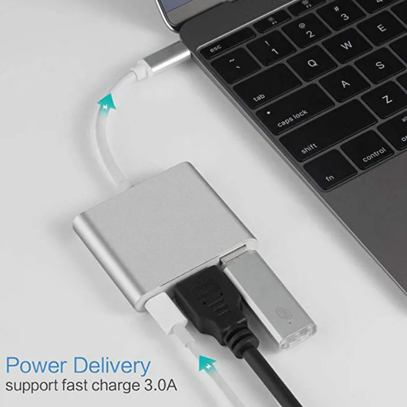 USB C концентратор к HDMI адаптер Тип C USB 3,1 хаб USB-C к USB3.0/HDMI/VGA/PD Зарядное устройство адаптер для нового Macbook pro Тип-c USB hub