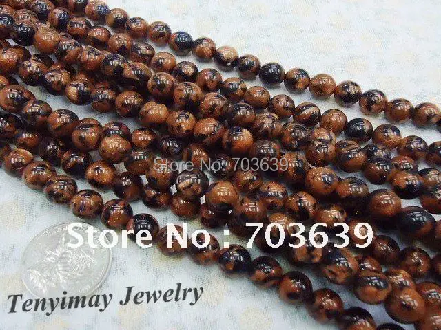 

Wholesale 5 strands 10mm mixed color gold sand stone loose beads free shipping, 16"/strand jewelry beads fit bracelet, necklace