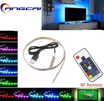 

LED Strip string light USB RGB RF Remote control 5V 5050SMD 2M 6.5FT 120LED 60LED 1M Resin Flexible Waterproof For TV CAR