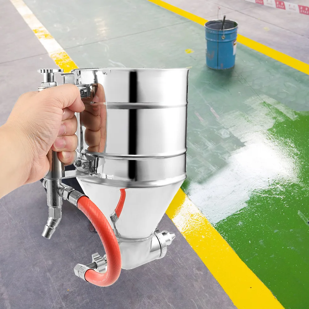 Stainless Steel Air Paint Spray Gun 3500ml Air Hopper Spray Gun Paint Texture Tool Drywall Painting Sprayer Plaster Hopper Gun