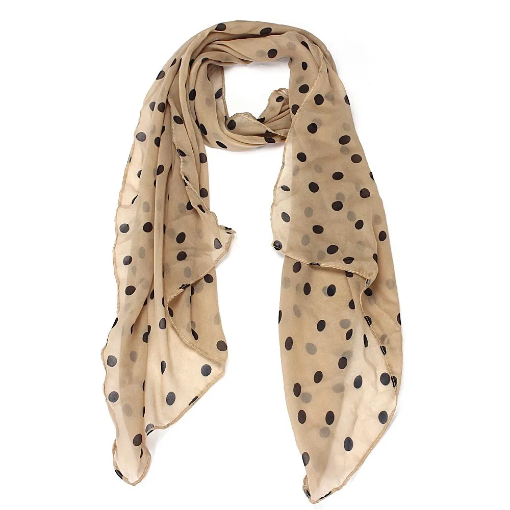 

2019 Women Long Wrap Shawls and Scarves Polka Dot Chiffon Scarf Stole Top Quality Fashion Scarves