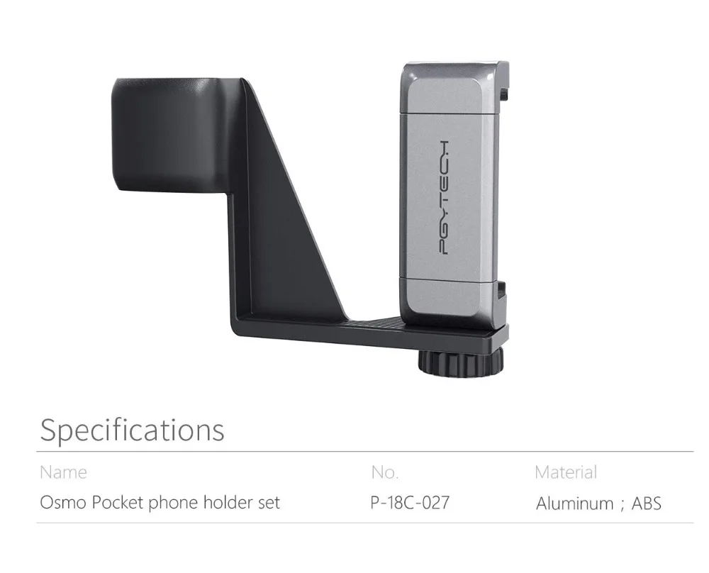 productimage-picture-pgytech-phone-holder-kit-for-dji-osmo-pocket-with-1-4-screw-hole-and-cold-shoe-to-enable-accessories-attachment-like-microphone-tripod-vide-103330