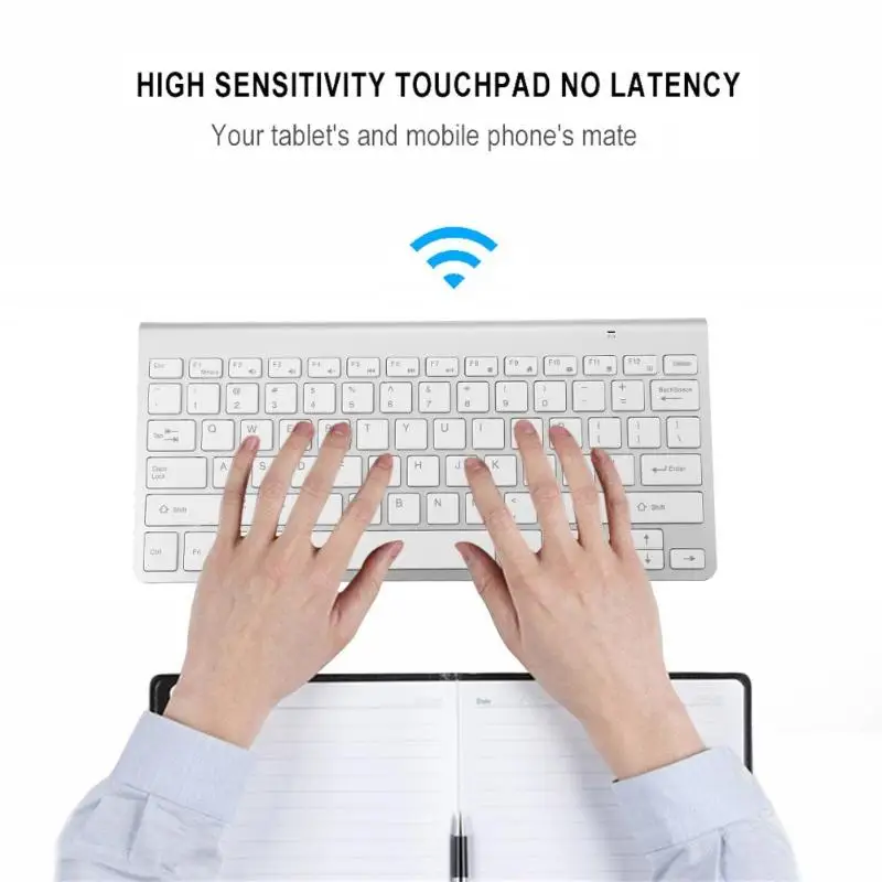 

1PC High Quality Silver Ultra Thin 2.4G Wireless Bluetooth Keyboard Scissors Feet Portable Mute 78 Keys Keyboard for Windows