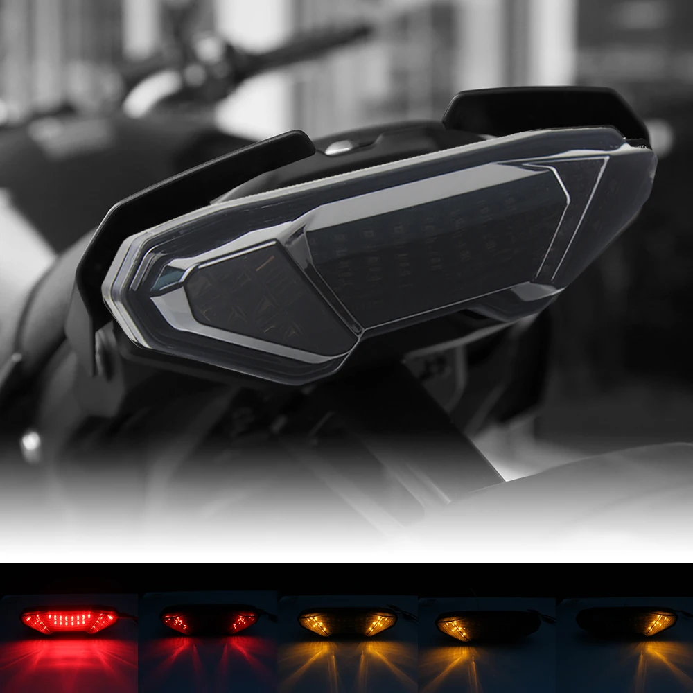 Мотоциклетный в сборе дымовой прозрачный светодиодный задний фонарь Поворотная сигнальная лампа для YAMAHA MT-09 FZ-09 14-16 FJ-09 MT09 Tracer 15-16