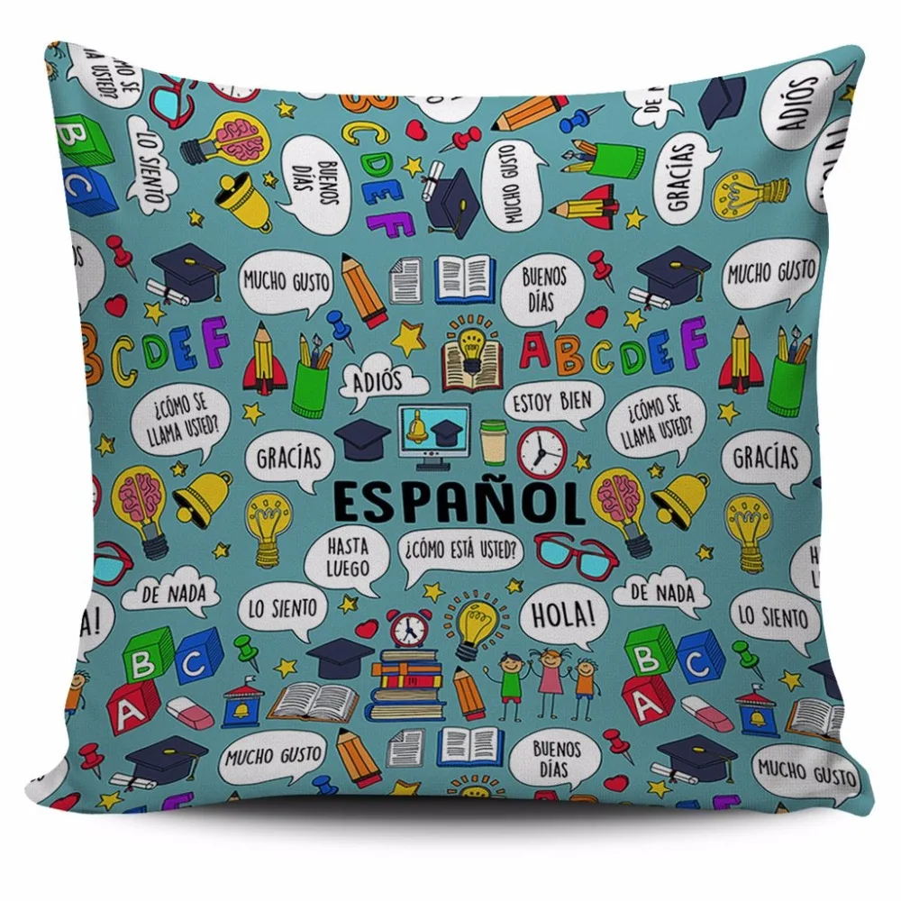 HUGSIDEA السفر اللغة الزخرفية غطاء الوسادة غطاء مسند كنبة مربّع 45x45 سنتيمتر كيس وسادة المنزل مكتب سيارة ديكور للكنبة HUGSIDEA السفر اللغة الزخرفية غطاء الوسادة غطاء مسند كنبة مربّع 45x45 سنتيمتر كيس وسادة المنزل مكتب سيارة ديكور للكنبة