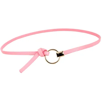 

New Arrival Thin PU Leather Belt Female Red Brown Black White Yellow Waist Belts Women Dress Strap female
