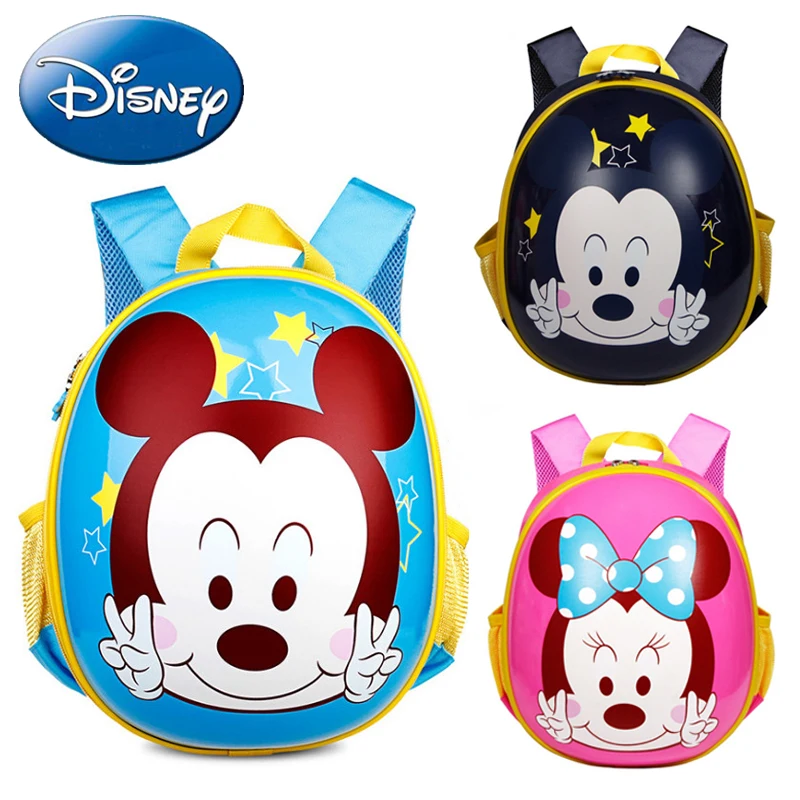 

2019 Disney Mickey Boy Backpack Minnie Girl Children Bag New Hard Shell Shoulder Cartoon Kids Backpacks Kindergarten Bags