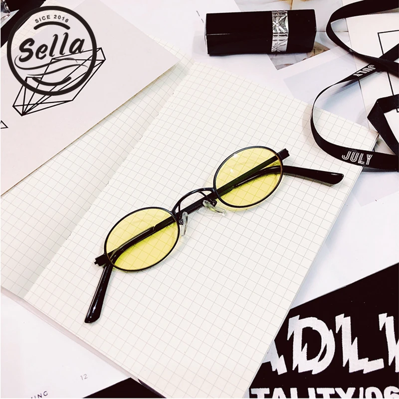 Sella новые классические ретро модные маленькие овальные оправа из сплава солнцезащитные очки популярные мужские и женские круглые линзы солнцезащитные очки
