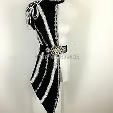 Новое поступление, модное женское цельное Черное Красное индивидуальное одностороннее женское певица DJ театральное представление ds костюм