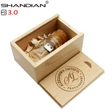 SHANDIAN USB 3,0, новая плавающая бутылка, флешка, 4 ГБ, 8 ГБ, 16 ГБ, 32 ГБ, 64 ГБ, стеклянные бутылки, флеш-накопитель, u-диск, свадебный подарок