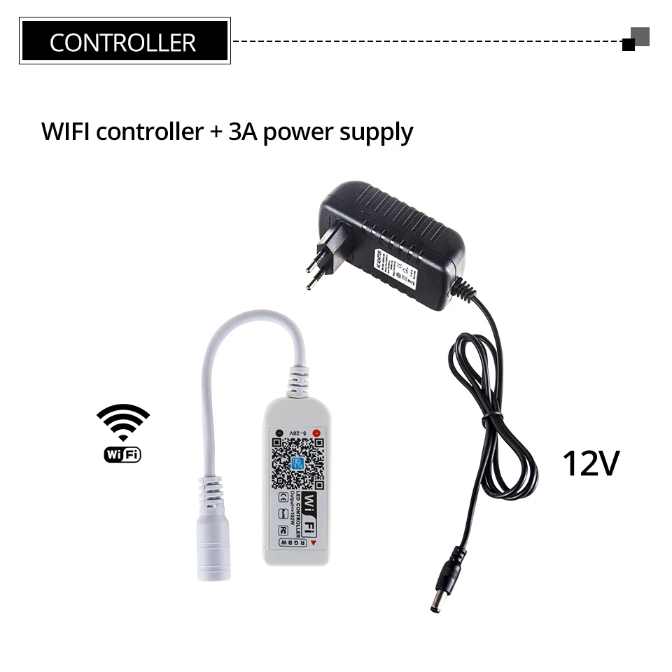 5 м 5050 RGBW RGBWW wifi Светодиодная лента светильник 60 светодиодный s/M гибкий Fita светодиодный wifi беспроводной пульт дистанционного управления 12 В 3 А источник питания