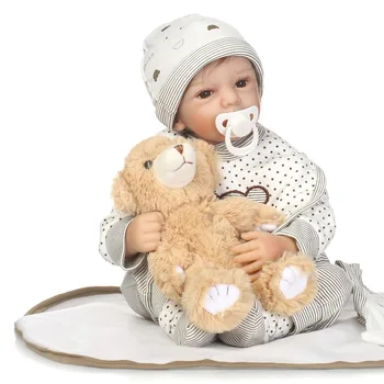 

20inch reborn Body soft Silicone Reborn Baby Dolls handmade cloth body doll realistic kids birthday bonecas brinquedos