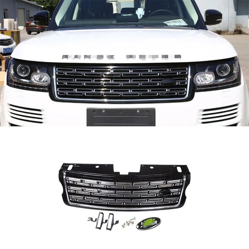 

New!!! ABS Silver Black Front Grille Trim Replacement Parts For Land Rover Range Rover Vogue 2013-2017 Car Styling