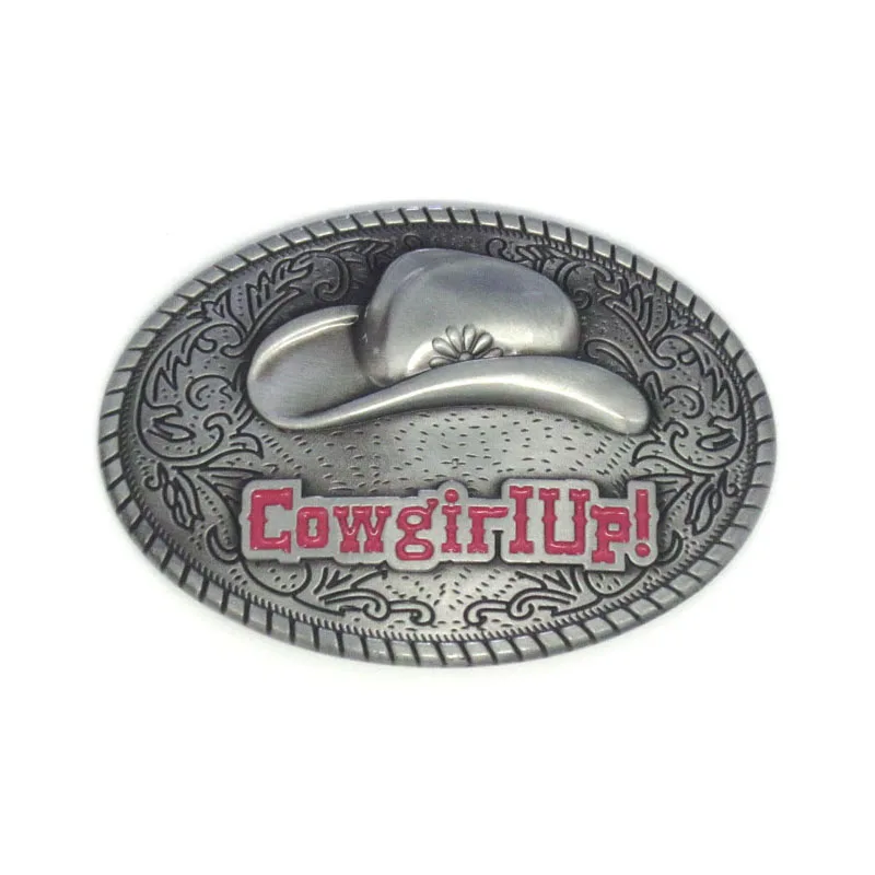 

Oval Cowgirl Up Hat Western Belt Buckle