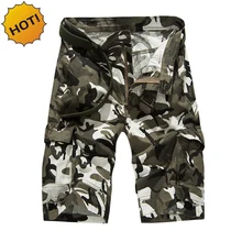 Высочайшее качество Лето г. камуфляж мешковатые по колено брюки-карго Шорты для женщин Для мужчин хлопок Тактический джоггеры летние шорты Мотобрюки Низ
