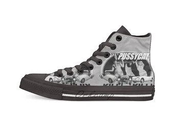 

faster pussycat! kill! kill! High Top Canvas Shoes Flat Casual Custom Unisex Sneaker Drop Shipping