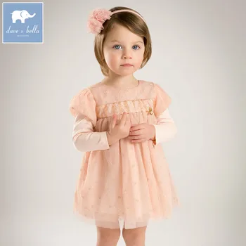 

DB5196 dave bella baby girls princess dress stylish kids pink floral clothes toddler children dress