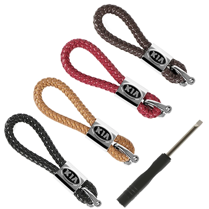 

Car Key Holder Key Rings Key Chain Hand Woven Horseshoe Buckle Keychain Gift For Kia Sportage Sorento Soul K2 K3 K4 K5 K3S KX5