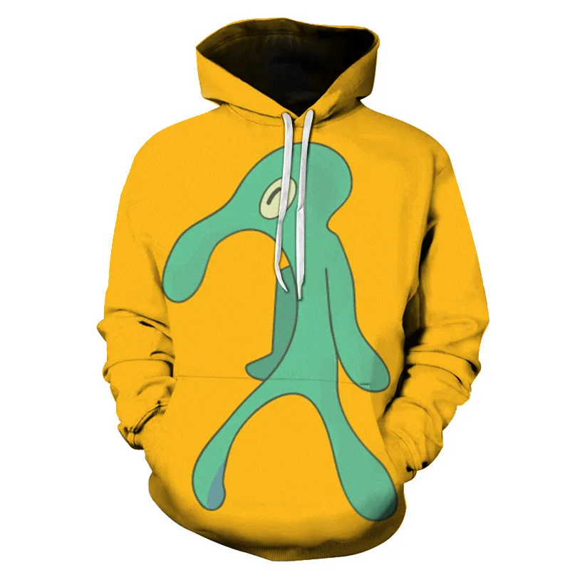 

2019 New Fashion Yellow Men/Women Thin Sweatshirts 3d Print Octopus Tentacle Hooded Hoodies