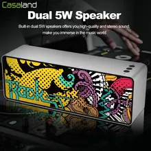 Портативный модные Беспроводной басовый 10В стерео музыка акустическая система объемного звучания с Bluetooth Поддержка USB Aux TF карты