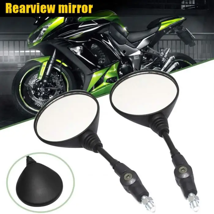 1 Pair Motorcycle Folding Rearview Mirrors Round Universal Rear Mirror for Kawasaki KX250 KL250 F-Best