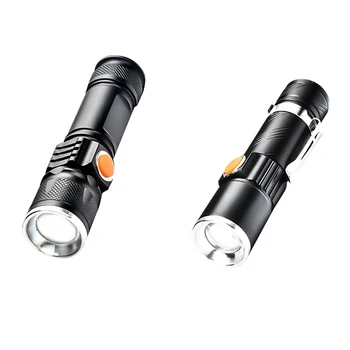 

LED Flashlight XML-T6 XPE Water Resistant Zoomable Torch Indoor Outdoor USB Rechargeable Flashlight
