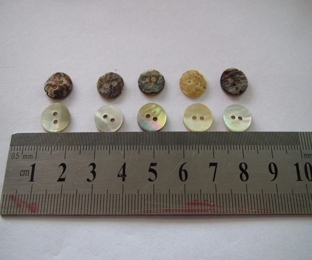 100pcs/lot real Natural shell buttons 10mm/15mm/20mm 2-hole flat mother of pearl  buttons