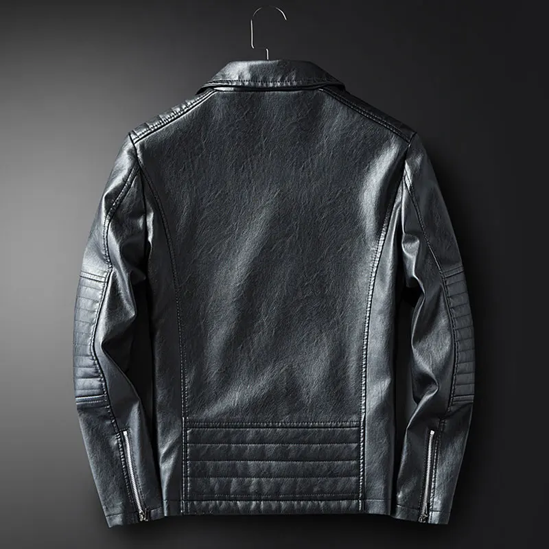 Leather Jacket Punk Style Brand Clothing PU overcoat outerwear clothing Zipper Motorcycle jacket coat Men Band jacket 2019