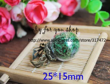 

Freeshipping! 100sets 25*15mm glass vial & antique bronze ringDIY jewelry pendant