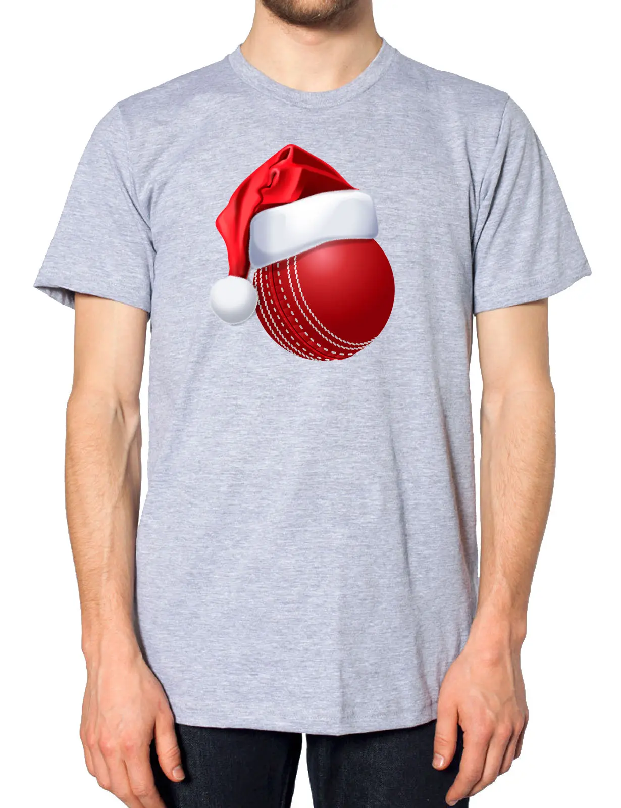 الكريكيت الكرة عيد الميلاد سانتا قبعة T قميص رياضي احتفالي الجدة نكتة هدية بارد عارضة فخر t قميص الرجال للجنسين جديد الأزياء