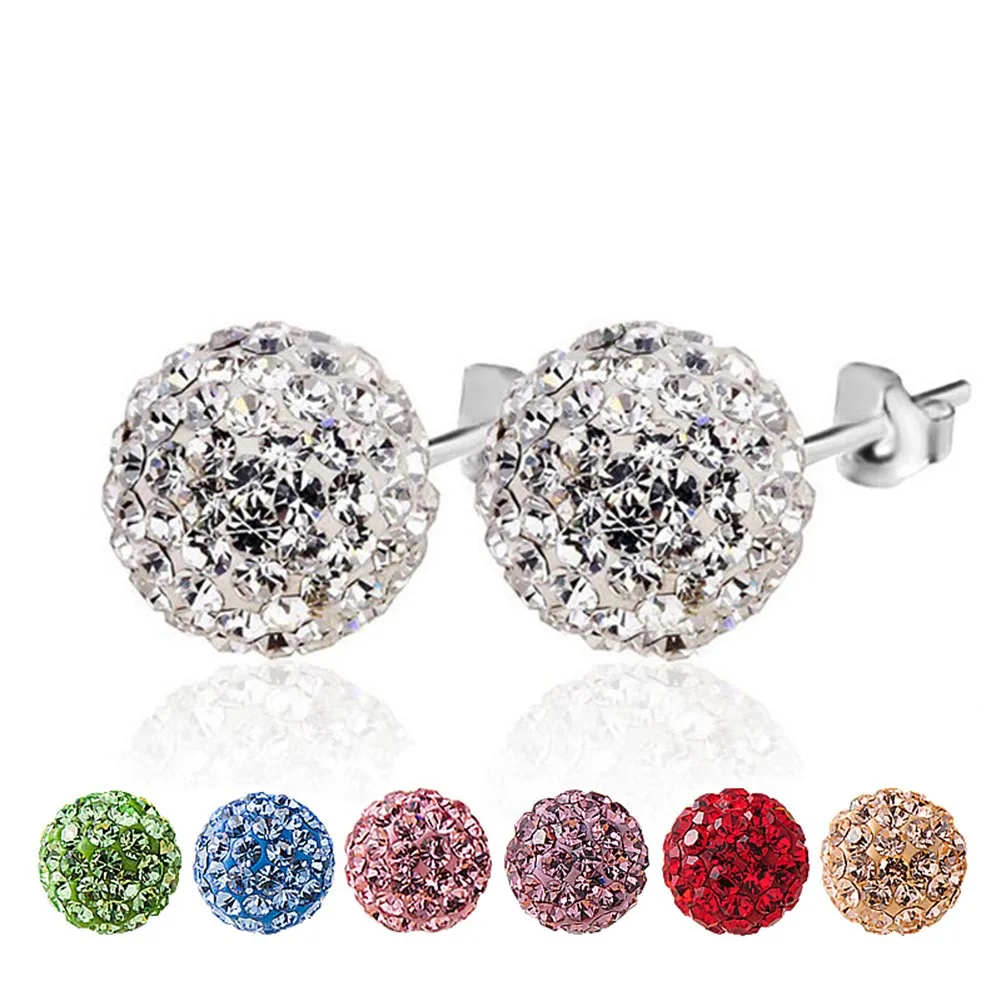 

2018 New Female Earrings Women's Fashion Ball Sparkling Earrings Stud Earring