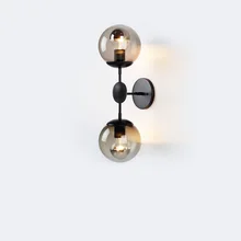 Vintage Wall Lights Fixture For Dining Room Glass Ball Loft Bedroom Lamp Stairs Hotel Hallway Lighting Industrial Decor Wandlamp iwhd vintage glass lampara pared creativeretro iron loft wall lamp black bedroom lighting stairs beside reading light fixture