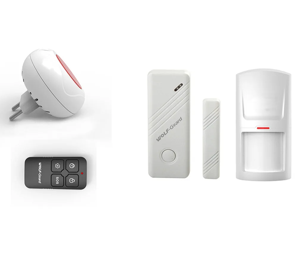 Wolf-Guard Wireless DIY Home Security Alarm Burglar System Indoor Flashing LED Siren PIR Motion Detector Door Window Sensor Wolf-Guard Wireless DIY Home Security Alarm Burglar System Indoor Flashing LED Siren PIR Motion Detector Door Window Sensor