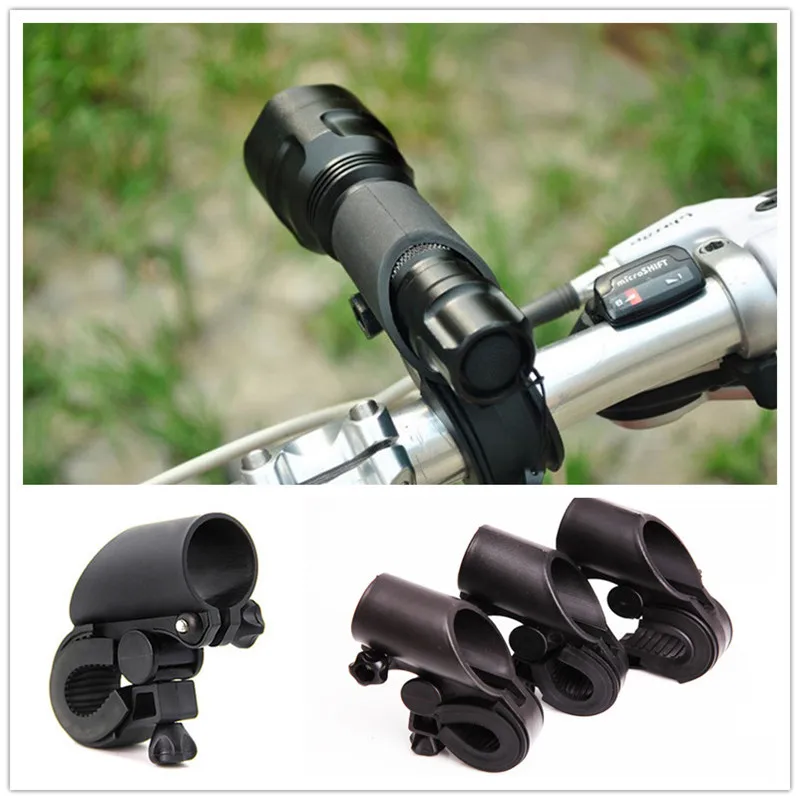 

Plastic Rubber Bike LED Flashlight Clamp Torch Bracket Holder Mount Bicycle Front Light Head Lamp Clips Cycling Accessories