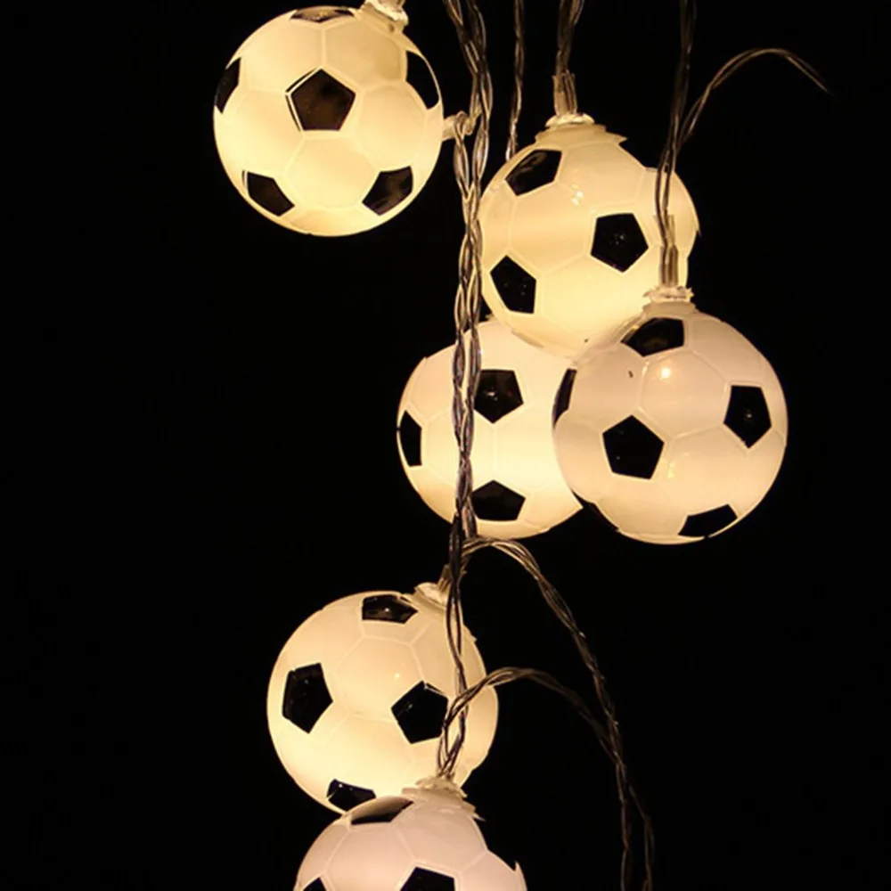 Футбол светодиодный Строка Фестиваль света Вечерние огни Декор Батарея работает Футбол светодиодный украшения 2018 новое поступление