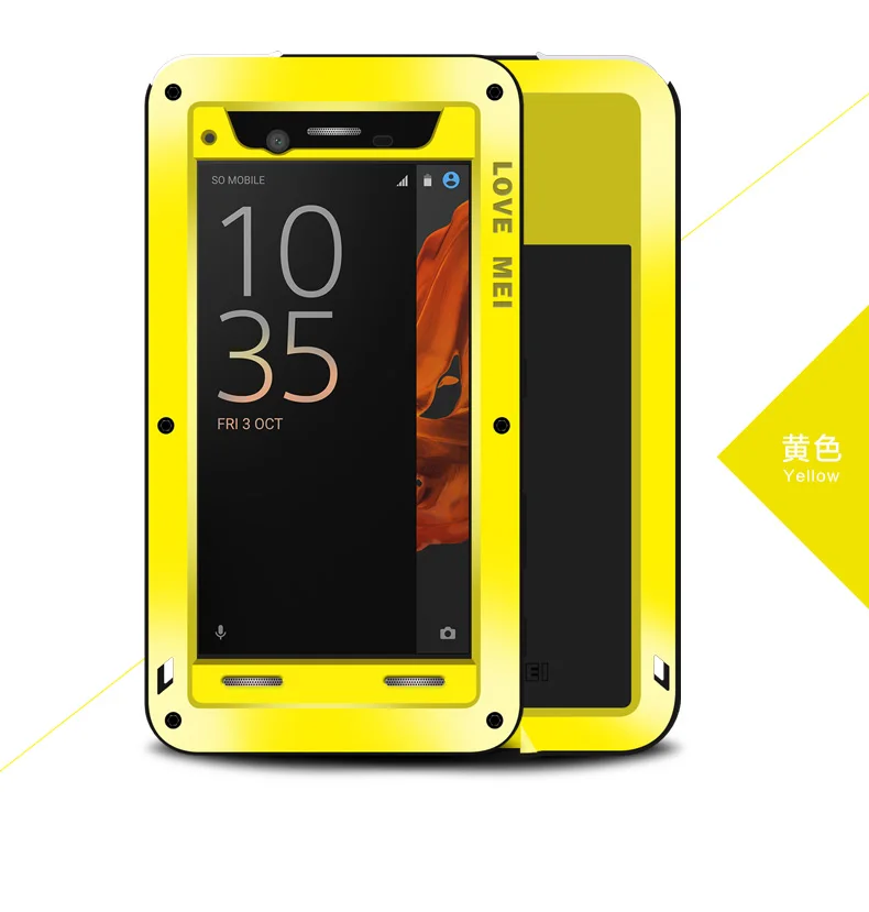 Противоударный чехол Love Mei Armor для Sony Xperia XZ металлический алюминиевый