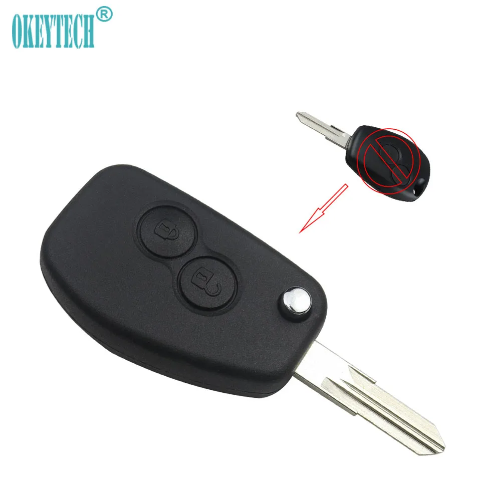 Чехол OkeyTech для Renault модифицированный сменный корпус складной без ключа с