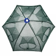 6 Hole Fishing Net Folded Portable Hexagon Fish Network Casting Nets Crayfish Shrimp Catcher Tank Trap China Cages Mesh Cheap