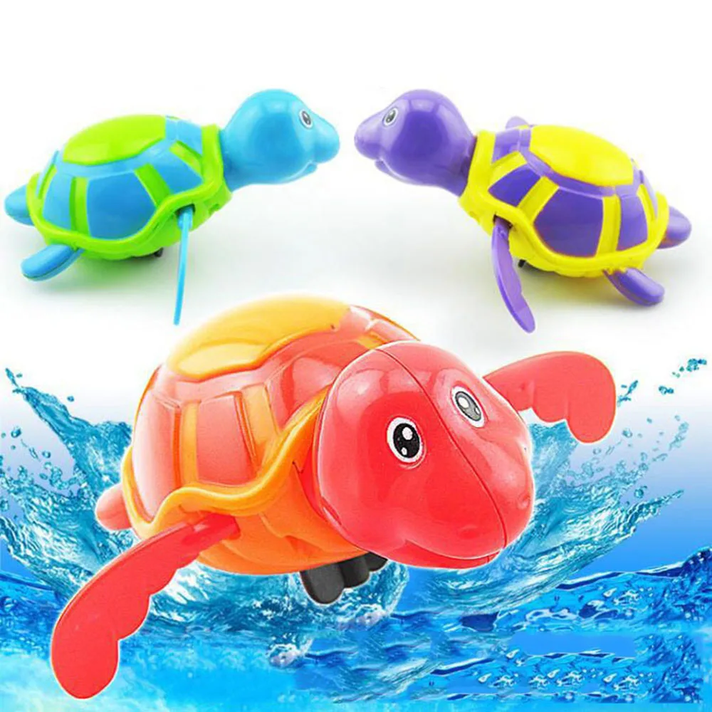 Новорожденные милые животные, игрушка для купания, плавающая черепаха, Заводной механизм на цепочке, игрушка для купания, игрушки для детей