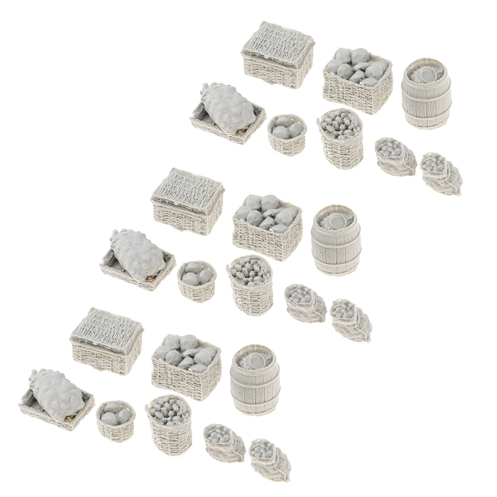 3set 1/35 Food Supplies Basket Model for Mini Sand Table Military Scene