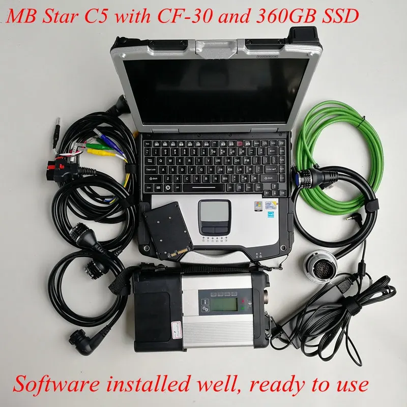 Звезда C5 компактный SD 5 с CF-30 CF30 и 360 ГБ SSD V05/ X/Vediamo/DAS/DTS/HHT для авто Mercedes Benz Star инструменты для диагностики - Цвет: C5 CF30 360GB SSD